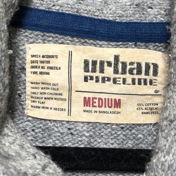 Urban Pipeline Toggle Sweater Pullover Fisherman's Shawl Gray Cotton Blend Sz M - Picture 4 of 7